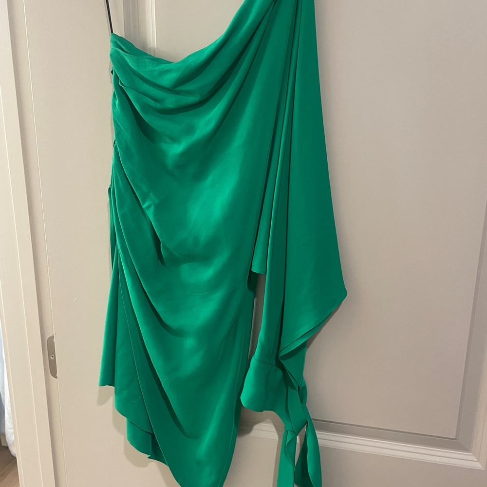 Zara green one shoulder dress - Picture 7 of 9